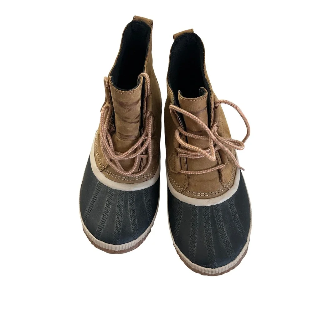 Sorel Out N About Plus Womens Tan Suede Waterproof Duck Boots NL3069-286 Size 9
